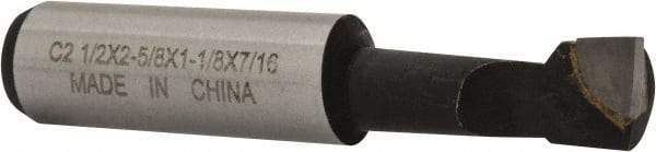 Interstate - 7/16" Min Bore Diam, 1-1/8" Max Bore Depth, 1/2 Shank Diam, Boring Bar - Right Hand Cut, Carbide-Tipped, Bright Finish - Exact Industrial Supply