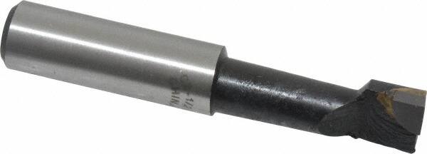 Interstate - 9/16" Min Bore Diam, 1-1/2" Max Bore Depth, 1/2 Shank Diam, Boring Bar - Right Hand Cut, Carbide-Tipped, Bright Finish - Exact Industrial Supply