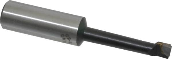 Interstate - 7/16" Min Bore Diam, 2-1/4" Max Bore Depth, 3/4 Shank Diam, Boring Bar - Right Hand Cut, Carbide-Tipped, Bright Finish - Exact Industrial Supply