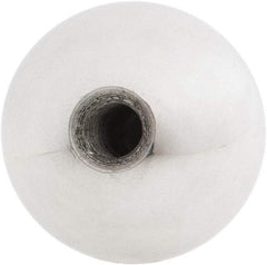 Gibraltar - 5/16-24 Thread, 1.38" Diam, Threaded Hole Ball Knob - Natural, Aluminum, Smooth Grip, 5/8" Hole Depth - Benchmark Tooling