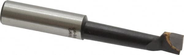 Interstate - 3/8" Min Bore Diam, 1-13/32" Max Bore Depth, 3/8 Shank Diam, Boring Bar - Right Hand Cut, Carbide-Tipped, Bright Finish - Exact Industrial Supply