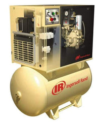 Ingersoll-Rand - 15 hp, 120 Gal Stationary Electric Horizontal Screw Air Compressor - Three Phase, 125 Max psi, 53 CFM, 200 Volt - Benchmark Tooling