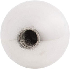 Gibraltar - 3/8-16 Thread, 1.38" Diam, Threaded Hole Ball Knob - Natural, Aluminum, Smooth Grip, 5/8" Hole Depth - Benchmark Tooling