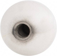 Gibraltar - 1/2-20 Thread, 1.88" Diam, Threaded Hole Ball Knob - Natural, Aluminum, Smooth Grip, 3/4" Hole Depth - Benchmark Tooling