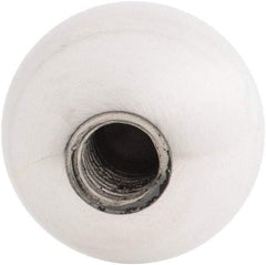 Gibraltar - 5/8-11 Thread, 1.88" Diam, Threaded Hole Ball Knob - Natural, Aluminum, Smooth Grip, 3/4" Hole Depth - Benchmark Tooling