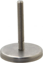 Gibraltar - 5/16-18 Bolt Thread, Stud Mount Leveling Pad & Mount - 250 Max Lb Capacity, 2.03" Base Diam, 2" Thread Length - Benchmark Tooling