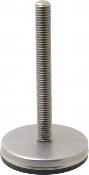 Gibraltar - 1/2-13 Bolt Thread, Stud Mount Leveling Pad & Mount - 500 Max Lb Capacity, 2.8" Base Diam, 4" Thread Length - Benchmark Tooling