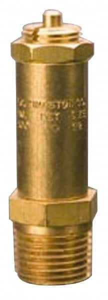 Kingston - 1/4" Inlet, Safety Relief Valve - 100 Max psi, Brass - Benchmark Tooling