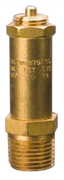 Kingston - 1/4" Inlet, Safety Relief Valve - 50 Max psi, Brass - Benchmark Tooling