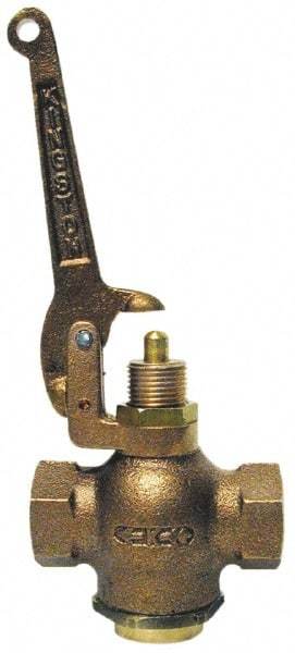 Kingston - 1-1/4" Pipe, 400 Max psi, Buna N Disc, Self Closing Control Valve - Pull Lever, FNPT x FNPT End Connections - Benchmark Tooling