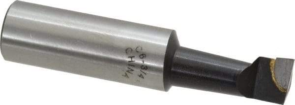 Interstate - 9/16" Min Bore Diam, 1-1/2" Max Bore Depth, 3/4 Shank Diam, Boring Bar - Right Hand Cut, Carbide-Tipped, Bright Finish - Exact Industrial Supply