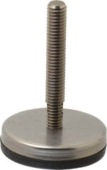 Gibraltar - 3/8-16 Bolt Thread, Stud Mount Leveling Pad & Mount - 250 Max Lb Capacity, 2.03" Base Diam, 2" Thread Length - Benchmark Tooling