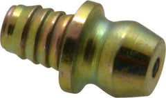 PRO-LUBE - Straight Head Angle, 3/16 NPT Steel Drive-In Grease Fitting - 7.94mm Hex, 13.1mm Overall Height, 6.35mm Shank Length, Zinc Plated Finish - Benchmark Tooling