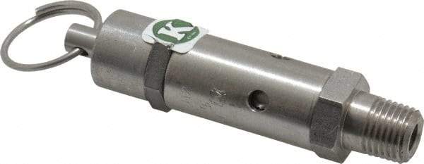 Kingston - 1/4" Inlet, ASME Safety Relief Valve - 125 Max psi, Stainless Steel - Benchmark Tooling