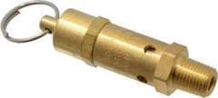 Kingston - 1/4" Inlet, ASME Safety Relief Valve - 100 Max psi, Brass - Benchmark Tooling