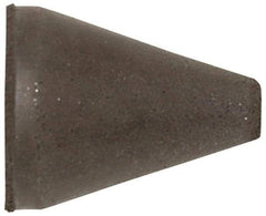 Cratex - 1" Max Diam x 2" Long, Taper, Rubberized Point - Coarse Grade, Silicon Carbide, 1/4" Arbor Hole, Unmounted - Benchmark Tooling