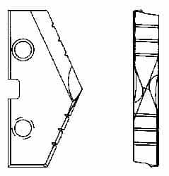 Allied Machine and Engineering - 2-29/32" Diam x 7/16" Thick, Seat Code 5, 144° Included Angle Spade Drill Insert - TiN Coated, High Speed Steel, Series T-A - Benchmark Tooling