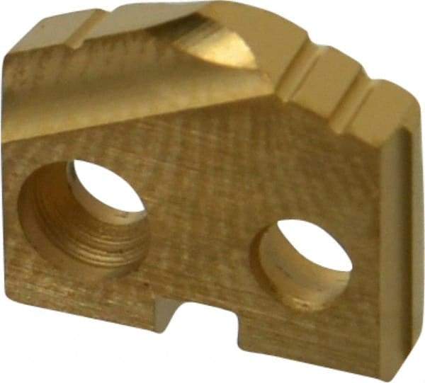Allied Machine and Engineering - 25/64" Diam x 3/32" Thick, Seat Code Y, 132° Included Angle Spade Drill Insert - TiN Coated, Cobalt, Series T-A - Benchmark Tooling