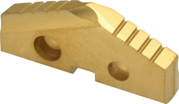 Allied Machine and Engineering - 1-11/32" Diam x 3/16" Thick, Seat Code 2, 132° Included Angle Spade Drill Insert - TiN Coated, Cobalt, Series T-A - Benchmark Tooling