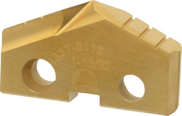 Allied Machine and Engineering - 1-13/32" Diam x 1/4" Thick, Seat Code 3, 132° Included Angle Spade Drill Insert - TiN Coated, High Speed Steel, Series GEN2 T-A - Benchmark Tooling