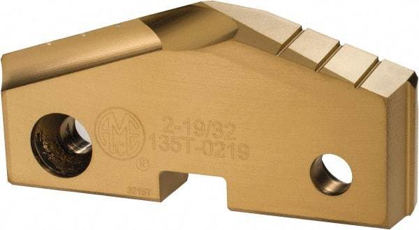 Allied Machine and Engineering - 2-19/32" Diam x 7/16" Thick, Seat Code 5, 144° Included Angle Spade Drill Insert - TiN Coated, High Speed Steel, Series T-A - Benchmark Tooling