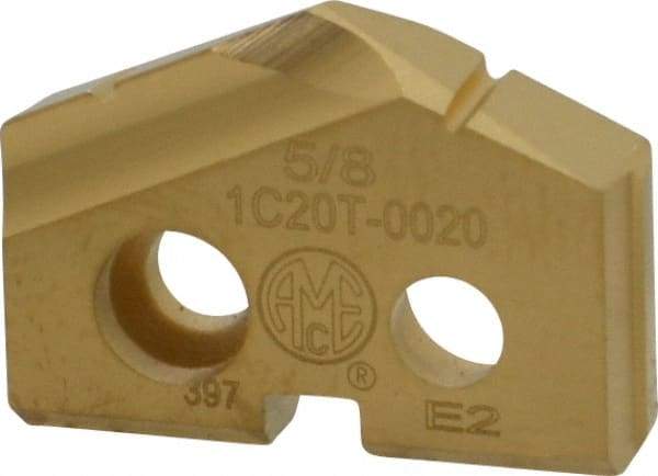 Allied Machine and Engineering - 5/8" Diam x 1/8" Thick, Seat Code 0, 132° Included Angle Spade Drill Insert - TiN Coated, Carbide, Grade K20, Series T-A - Benchmark Tooling