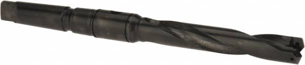 Allied Machine and Engineering - Series 1.5, 55/64 to 15/16" Diam, 3MT Taper Shank, Helical Flute Spade Drill - 4-3/4" Max Depth, 7-39/64" Body Length, 11-5/32" OAL, Intermediate Length, Through Coolant - Benchmark Tooling