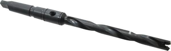 Allied Machine and Engineering - Series 1, 45/64 to 15/16" Diam, 3MT Taper Shank, Helical Flute Spade Drill - 6-3/4" Max Depth, 9-39/64" Body Length, 13-5/32" OAL, Standard Length, Through Coolant - Benchmark Tooling