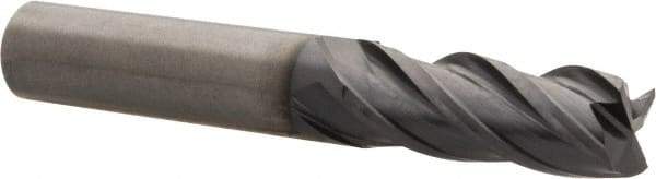 OSG - 3/8", 1" LOC, 3/8" Shank Diam, 2-1/2" OAL, 4 Flute, Solid Carbide Square End Mill - Single End, TiAlN Finish, Spiral Flute, 35° Helix, Centercutting, Right Hand Cut, Right Hand Flute, Series HP441 - Benchmark Tooling