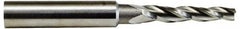 Made in USA - 3° Taper Angle per Side, 3/32" Small End Diam, 2-1/2" LOC, High Speed Steel 3 Flute Tapered Square End Mill - 4-1/2" OAL, 1/2" Shank Diam, Spiral Flute - Benchmark Tooling
