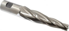 Made in USA - 5° Taper Angle per Side, 5/8" Small End Diam, 5" LOC, High Speed Steel 4 Flute Tapered Square End Mill - 7-1/2" OAL, 1-1/4" Shank Diam, Spiral Flute - Benchmark Tooling