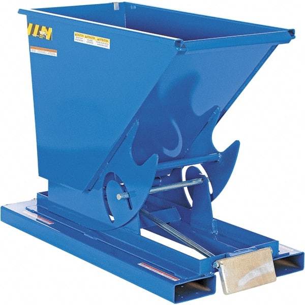 Vestil - 6,000 Lb Load Capacity, 1/3 Cu Yd, Steel Self-Dumping Hopper - 26" Wide x 51-7/8" Long x 38-1/16" High, Powder Coat Blue - Benchmark Tooling