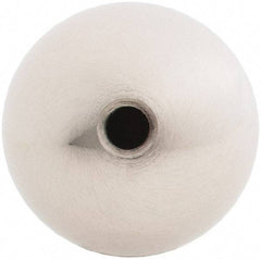 Gibraltar - 10-24 Thread, 1" Diam, Threaded Hole Ball Knob - Natural, Stainless Steel, Smooth Grip, 3/8" Hole Depth - Benchmark Tooling