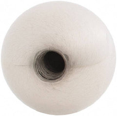 Gibraltar - 1/4-20 Thread, 1" Diam, Threaded Hole Ball Knob - Natural, Stainless Steel, Smooth Grip, 1/2" Hole Depth - Benchmark Tooling