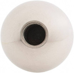 Gibraltar - 7/16-20 Thread, 1.38" Diam, Threaded Hole Ball Knob - Natural, Stainless Steel, Smooth Grip, 5/8" Hole Depth - Benchmark Tooling