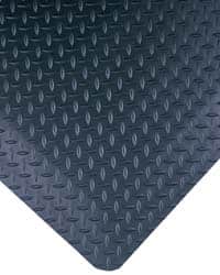 Wearwell - 10' Long x 3' Wide, Dry Environment, Anti-Fatigue Matting - Black, Vinyl with Nitrile Blend Base, Beveled on 4 Sides - Benchmark Tooling