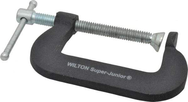 Wilton - Light-Duty 2" Max Opening, 1-1/4" Throat Depth, Forged Steel Standard C-Clamp - 875 Lb Capacity, 0" Min Opening, Standard Throat Depth, Steel Screw - Benchmark Tooling