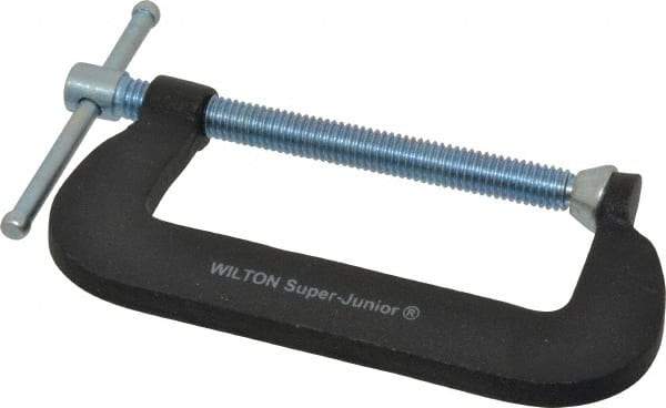 Wilton - Light-Duty 3" Max Opening, 1-3/8" Throat Depth, Forged Steel Standard C-Clamp - 1,100 Lb Capacity, 0" Min Opening, Standard Throat Depth, Steel Screw - Benchmark Tooling