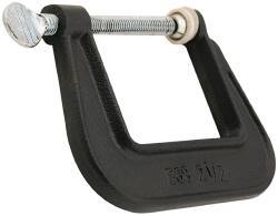 Wilton - Light-Duty 1-1/4" Max Opening, 1-1/4" Throat Depth, Ductile Iron Standard C-Clamp - 450 Lb Capacity, 0" Min Opening, Standard Throat Depth, Steel Screw - Benchmark Tooling