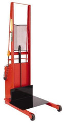 Wesco Industrial Products - 1,000 Lb Capacity, 60" Lift Height, Battery Powered Stacker - 5-3/4" Lowered Height, 15" Load Center, 24" Fork Length, 24" Overall Width - Benchmark Tooling