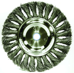 15" - Diameter Standard Twist Knot Wire Wheel; .016" Steel Fill; 1-1/4" Arbor Hole - Benchmark Tooling