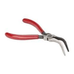 Proto - 6-5/16" OAL, 1-5/8" Jaw Length x 3/4" Jaw Width, Long Nose Bent Nose Pliers - Serrated Jaw, Chain Nose Head, Plastisol Handles - Benchmark Tooling