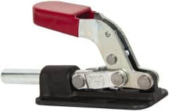 De-Sta-Co - 2,500 Lb Load Capacity, Flanged Base, Carbon Steel, Standard Straight Line Action Clamp - 6 Mounting Holes, 0.34" Mounting Hole Diam, 0.62" Plunger Diam, Straight Handle - Benchmark Tooling