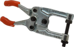 Lapeer - 181.44 Kg Load Capacity, 1-3/16" Throat Depth, 4-3/4" OAL, Carbon Steel, C Style Plier Clamp - 31/32" Max Jaw Capacity, 1/4-20 Spindle, 0.97" Open Throat Height, Orange Handle, Spindle End - Benchmark Tooling