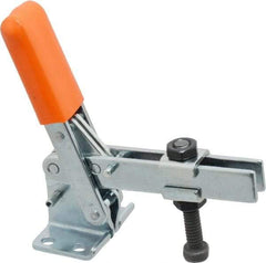 Lapeer - 100 Lb Holding Capacity, Vertical Handle, Manual Hold Down Toggle Clamp - 63° Handle Movement, 95° Bar Opening, U-Bar, Flanged Base, Carbon Steel - Benchmark Tooling