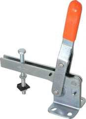 Lapeer - 400 Lb Holding Capacity, Vertical Handle, Manual Hold Down Toggle Clamp - 60° Handle Movement, 100° Bar Opening, U-Bar, Flanged Base, Carbon Steel - Benchmark Tooling