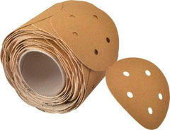 3M - 5" Diam, 60 Grit Aluminum Oxide Adhesive PSA Disc - Medium Grade, Gold, F Weighted Backing, Flexible, Use with Random Orbital Sanders - Benchmark Tooling