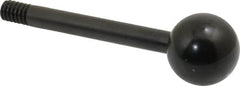 Gibraltar - 1/4-20 Stem, 3/4" Knob Diam, 1/4" Shaft Diam, Gear Lever Arm with Ball Knob - 3/8" Thread Length, 2-1/2" Handle Length, Carbon Steel Shaft, Plastic Knob - Benchmark Tooling
