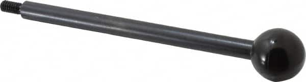 Gibraltar - 1/4-20 Stem, 1" Knob Diam, 3/8" Shaft Diam, Gear Lever Arm with Ball Knob - 1/2" Thread Length, 6" Handle Length, Carbon Steel Shaft, Plastic Knob - Benchmark Tooling
