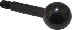 Gibraltar - 5/16-18 Stem, 1" Knob Diam, 3/8" Shaft Diam, Gear Lever Arm with Ball Knob - 1/2" Thread Length, 2-1/2" Handle Length, Carbon Steel Shaft, Plastic Knob - Benchmark Tooling